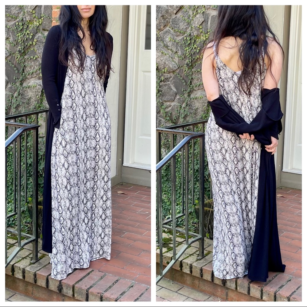 SNAKESKIN PRINT TANK MAXI DRESS - Picture 3 of 6